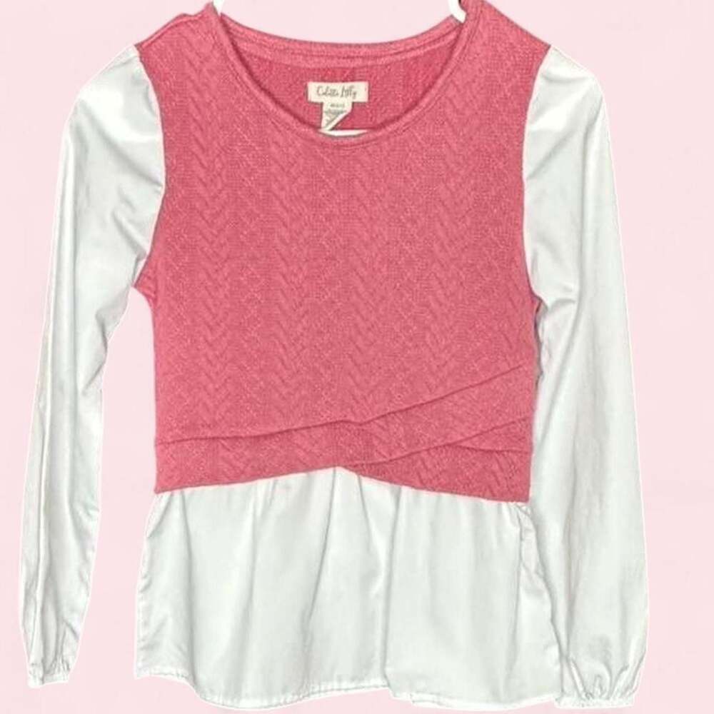Colette Lilly Pink and White Layered Long Sleeve Top